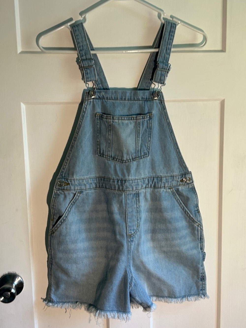 New Girls Size XL Light Wash Overalls